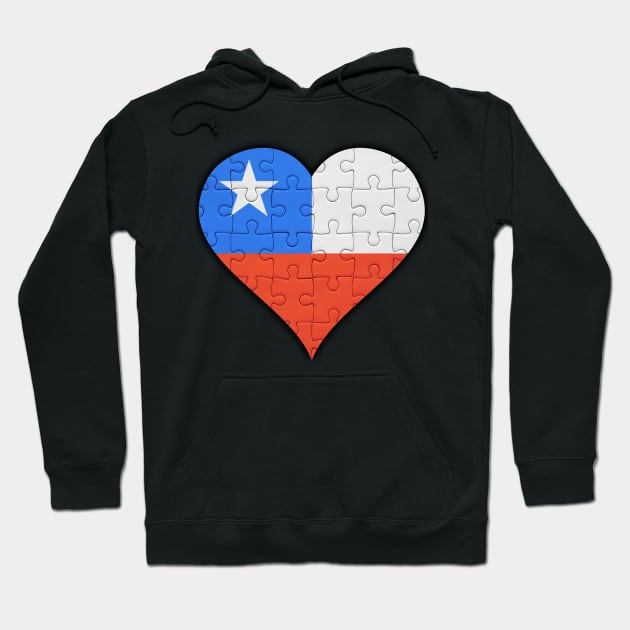 Chilean Jigsaw Puzzle Heart Design - Gift for Chilean With Chile Roots Hoodie by Country Flags